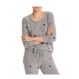 Chaser Cozy Knit Star Lounge Jogger Sweater S Grey